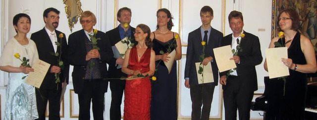 Teilnehmer des  13. Meisterkurses fr ...t  Peter Feuchtwanger (3. von links).   | Foto: Hildegard Karig
