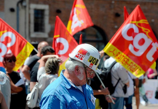 Die franzsische Gewerkschaft CGT schlgt Alarm!  | Foto: AFP