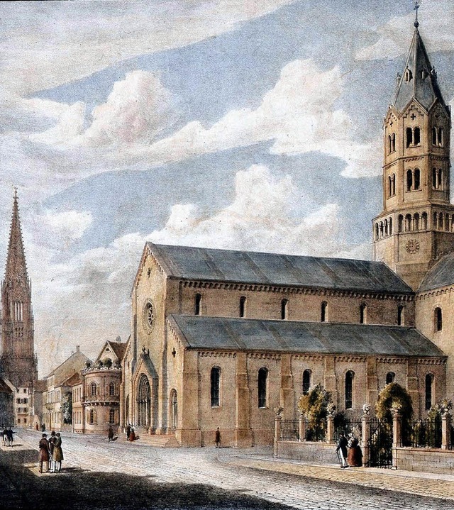 Die  Ludwigskirche  auf einem Druck von 1839.   | Foto: ARCHIV: Augustinermuseum