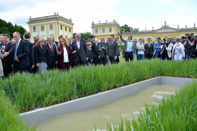 Ein kleines Becken in dem knstlich We...gt werden, was das wohl bedeuten mag?   | Foto: Dpa