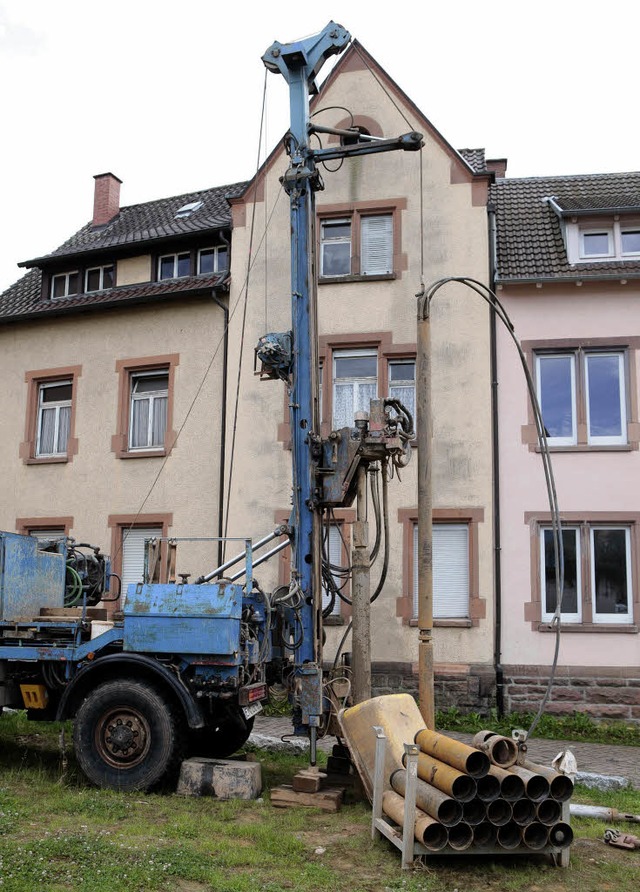 Aufschluss ber den Untergrund auf dem...l erwartet man sich von den Bohrungen.  | Foto: CHRISTOPH BREITHAUPT