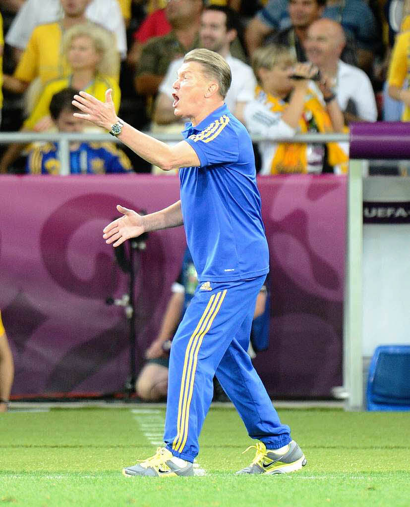 … und sein Kollege Oleg Blochin, Coach der Ukraine.