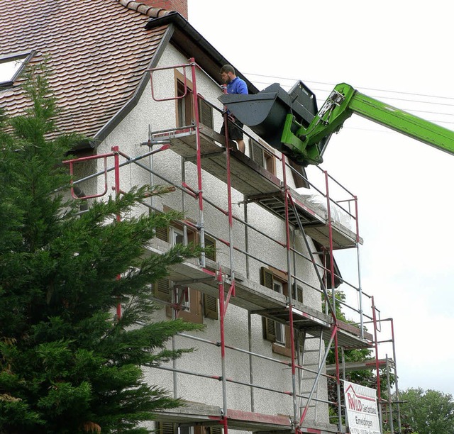 Was tut sich am Mappacher Pfarrhaus?  ... Arbeiten vorangetrieben.               | Foto: Eckard