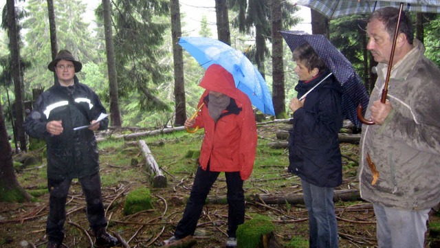 Es goss in Kbeln: Keinen leichten Sta...nauer und Joachim Kaiser (von links).   | Foto: Stefan Sahli