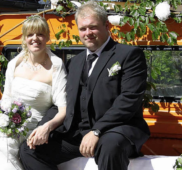 Jasmin Zimmermann und Daniel Stoll haben geheiratet.  | Foto: bhme