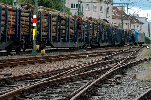 Guter Zug: 599 Meter langer Holztransport beeindruckt Lrrach