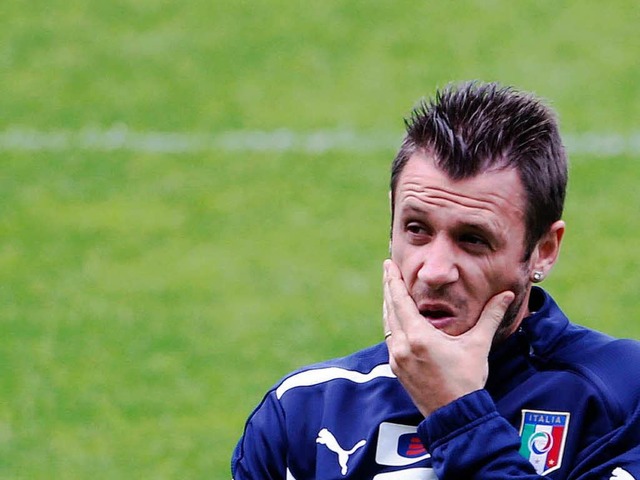 Oh weh, schon  wieder verbal ausgerutscht: Italiens Angreifer  Antonio Cassano   | Foto: dapd