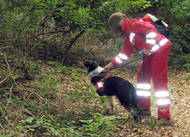 Rettungshunde mssen das Retten von Me...wie jngst bei der  Frhjahrsprfung.   | Foto: bz