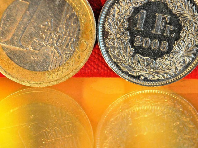 Schwieriges Verhltnis: der Wechselkurs des Franken zum Euro   | Foto: DPA