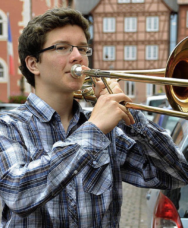 Talent an der Posaune: Norwin Hahn (16) aus Ettenheim.  | Foto: K. Fischer