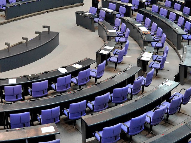 So leer kann der Bundestag sein. Das B...m die Sitzung  abgebrochen worden war.  | Foto: dapd