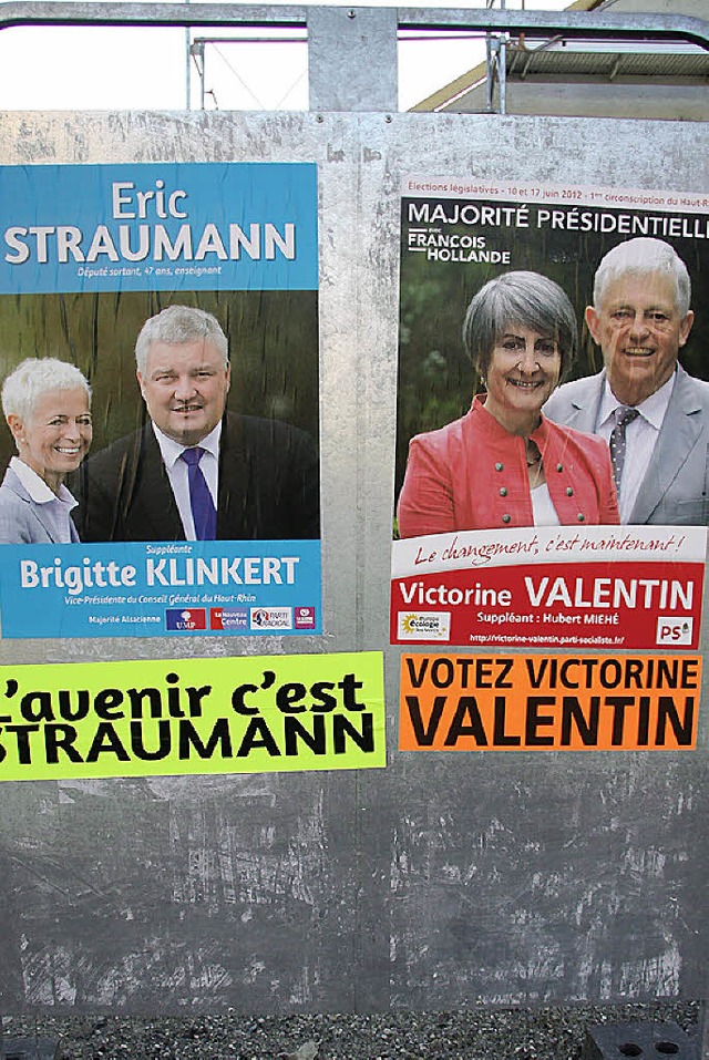 Wahlplakate im Elsass: Nun mssen die Sieger ihre  Versprechen  einlsen.  | Foto: Jill Kppe
