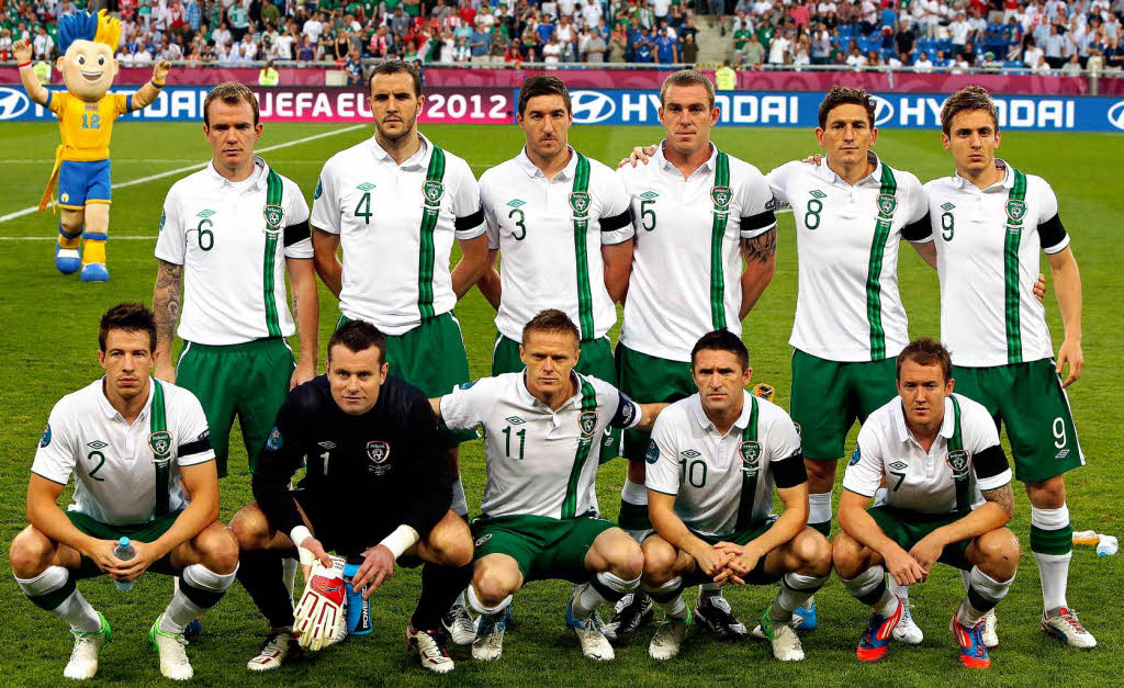 Das Team der Republik Irland vor seinem letzten EM-Auftritt gegen Italien.