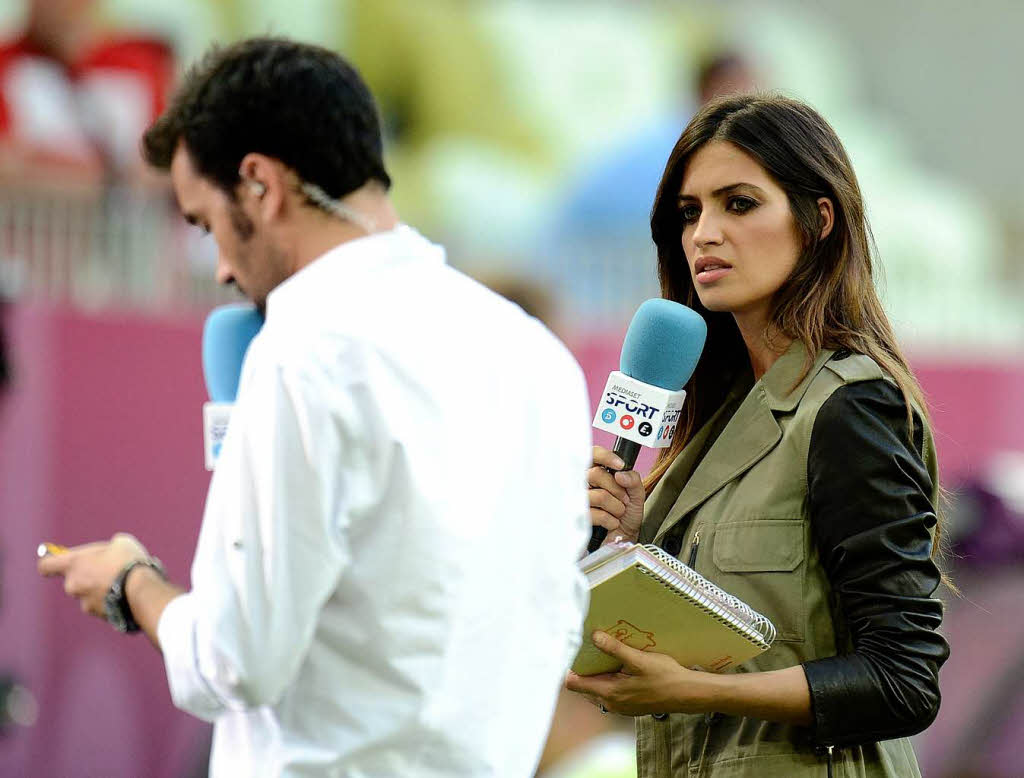 Die TV-Kommentatorin Sara Carbonero, Freundin von Spaniens Torwart Casillas.