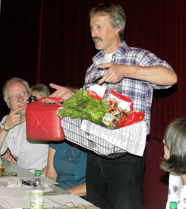 Benzin tanken oder  einen Warenkorb mi...Schopfheim koste, hat er ausgerechnet.  | Foto: Heiner Fabry