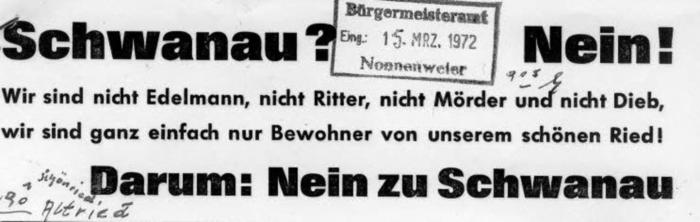 Briefkopf Unterschriftenliste Nein zu Schwanau  | Foto: privat