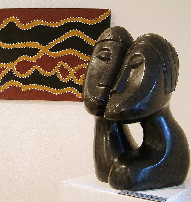 Ein schner Dialog mit den Bildern erg...der Aboriginal Art Gallery in Wiechs.   | Foto: Frey