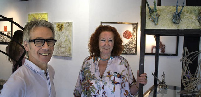 Dieter Rottler und Carmen Gukelberger ...ktkunst&#8220; in der Galerie Rottler.  | Foto: Ilona Hge