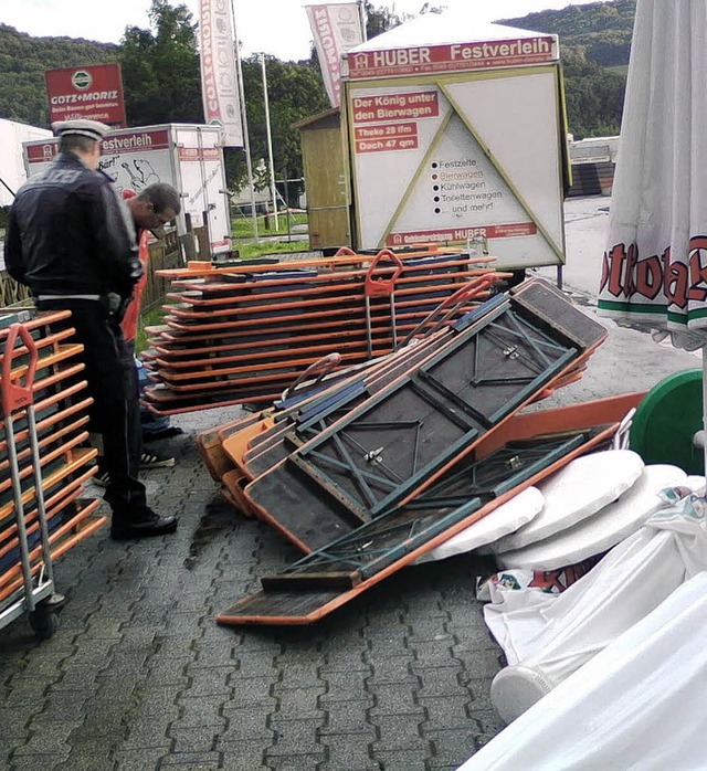 Schaden hat das Gewitter am Donnerstag...astrae in Bad Sckingen angerichtet.   | Foto: Ralph Fautz