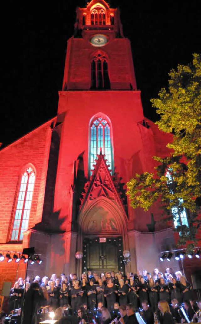 Lichtinszenierung 150 Jahre Kndringer Kirche  | Foto: Aribert Rssel