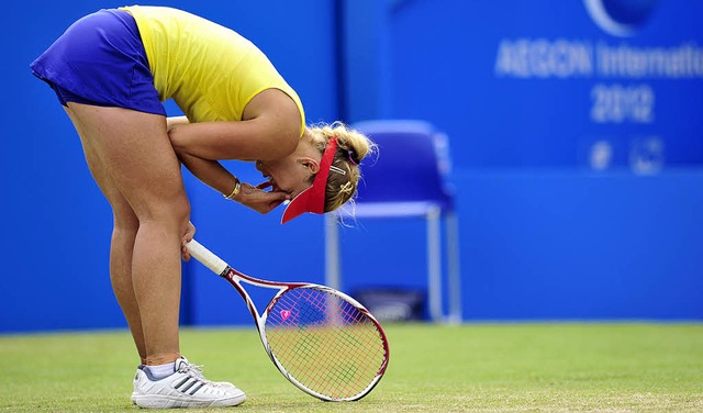 Angelique Kerber ist enttuscht ber ihre Niederlage.   | Foto: AFP
