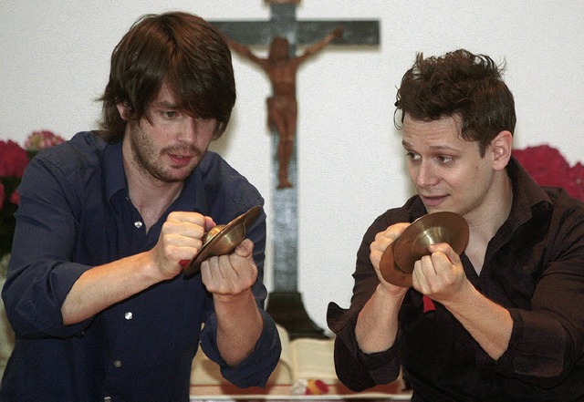 Nicholas Reed (links) und Max Riefer b...nkonzert in der evangelischen Kirche.   | Foto: Sandra DEcoux-Kone