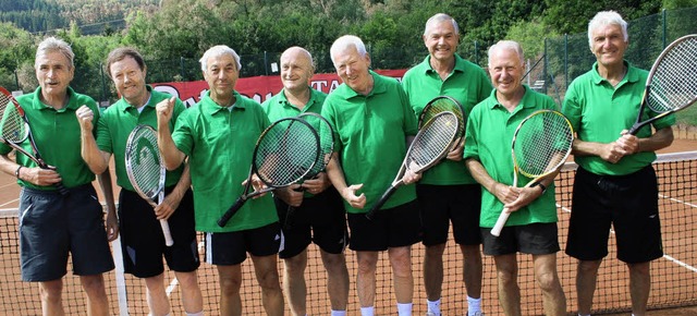 Groer Jubel bei den Mnnern 65 des TC...emuth, Winfried Koslik und Ewald Hoff   | Foto: maurer