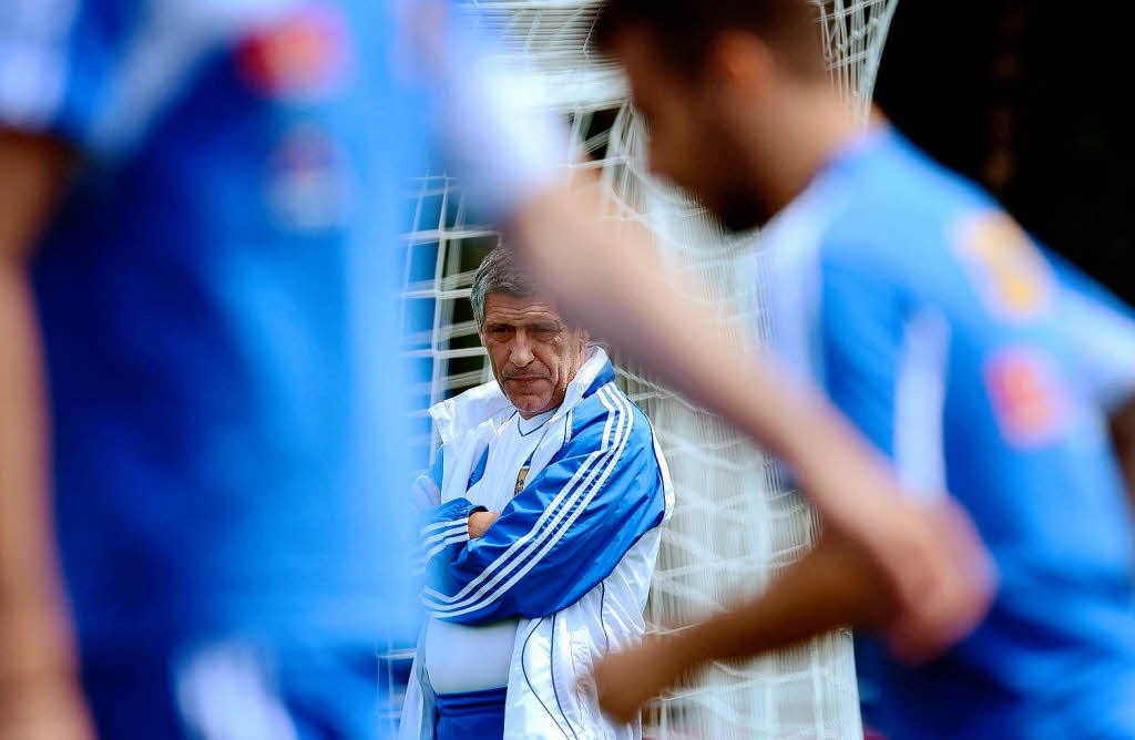 Durchblick: Griechenlands Trainer Fernando Santos (Mitte)