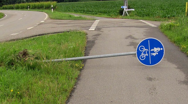Gefhrliches Hindernis auf dem Geh- und Radweg.  | Foto: Polizei