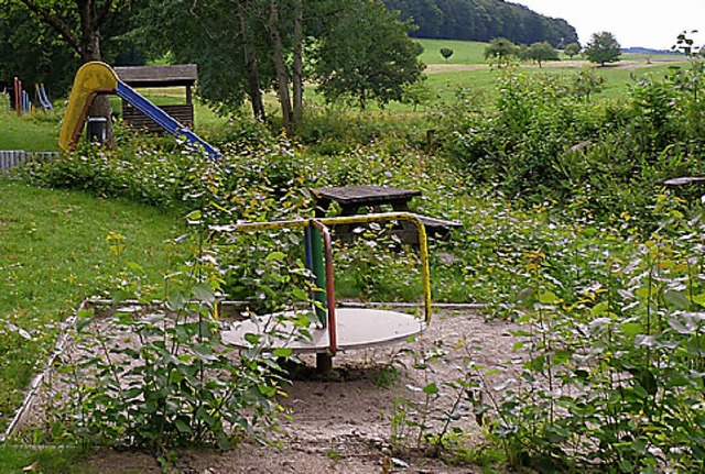 Wird derzeit noch von Bschen und Heck...chert: der Spielplatz am Kapellenweg.   | Foto: Alfons Vgele