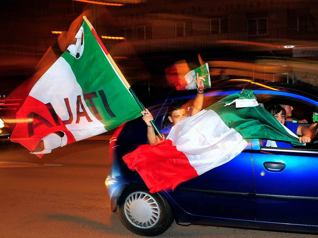 Party nach dem Sieg von Italien.