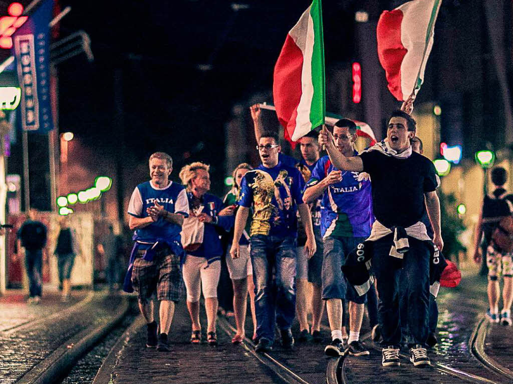 Party nach dem Sieg von Italien.