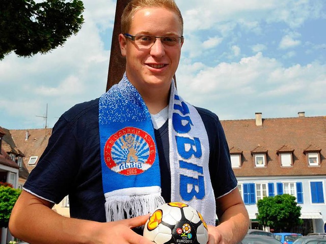 Marcus Schmitt (21) erlebte die Fubal...as DFB-Teams im Stadion dabei zu sein.  | Foto: Kai Kricheldorff