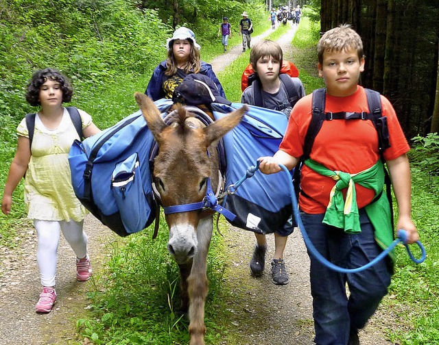 Mit Sack und Pack und Esel auf Tour im Schwarzwald  | Foto: Privat