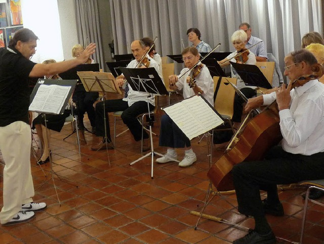 Das Kaltenbach-Orchester bei seinem Konzert im Museum am Burghof.  | Foto: Claudia Gabler 