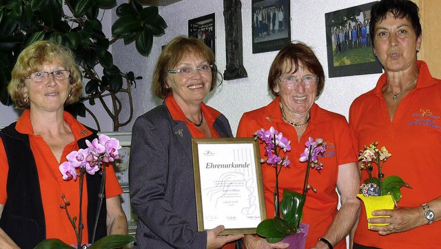 Die Bezirksvorsitzende der Landfrauen,...links) fr ihre Treue zum Verein aus.   | Foto: Ute Aschendorf