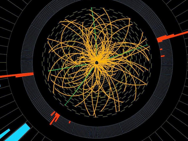 Modell eines Protonenzusammenstoes im LHC-Beschleuniger   | Foto: dpa