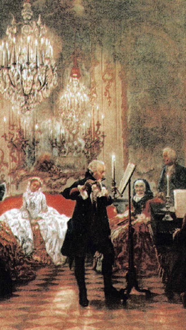 Fltenkonzert in Sanssouci: Adolph von...rsetzung mit dem musizierenden Knig.   | Foto: archiv