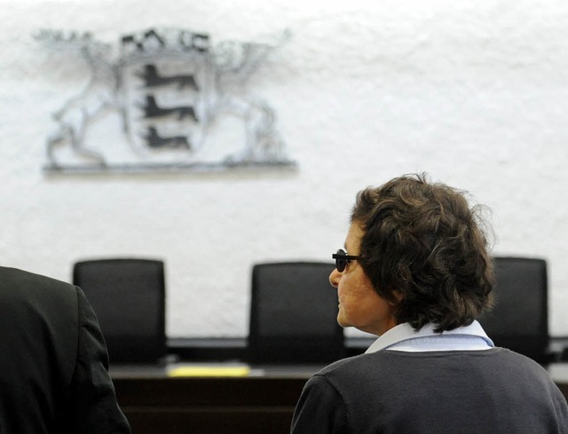 Verena Becker vor dem Oberlandesgericht Stuttgart.  | Foto: dpa