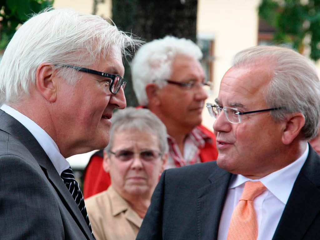 Steinmeier und Fritz Keller, Vorsitzender des SC Freiburg