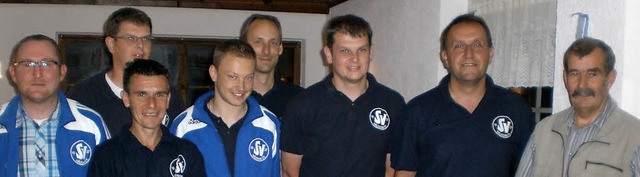 Der neue Vorstand des Sportvereins Hu...eiler, Peter Schmidt und Otmar Bhler.  | Foto: Monika Warm