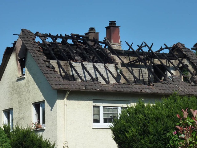 Der  Dachstuhl nach dem Brand.  | Foto: hsl
