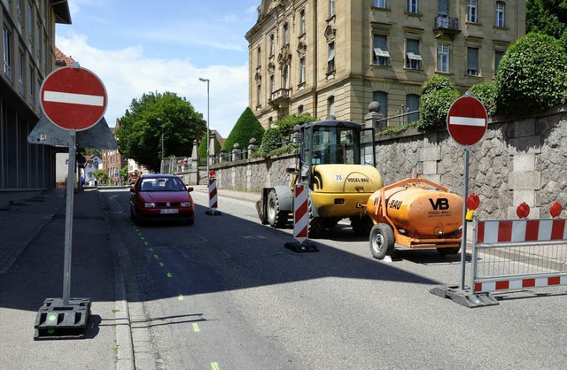 Ab hier geht nichts mehr. Die beiden S...rtnerstrae kommen, die Weiterfahrt.   | Foto: Christian Kramberg