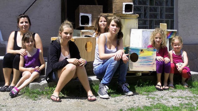 Die Jugendgruppe &#8222;Vier Pfoten&#8...13), Jonna (9) und Lis (5, von links).  | Foto: Privat