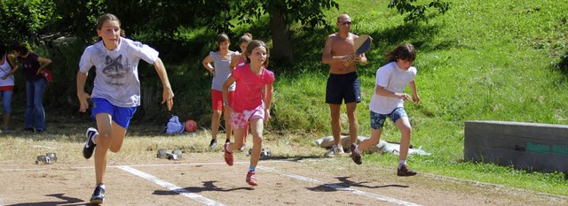 Und los! Ab geht&#8217;s zum 50-Meter-Sprint.   | Foto: Monika Weber