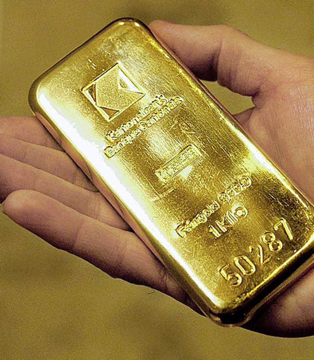 So sieht ein Goldbarren aus &#8211; die Fundstcke haben aber keine Prgung.   | Foto: DAPD