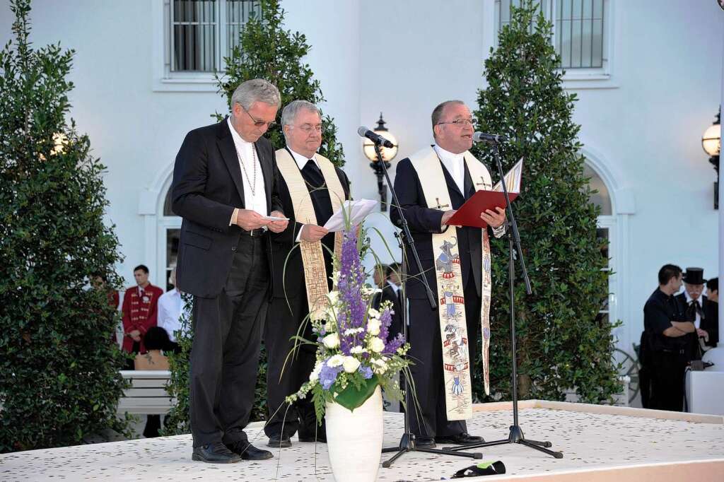 Die drei Pfarrer bei der Segnung.