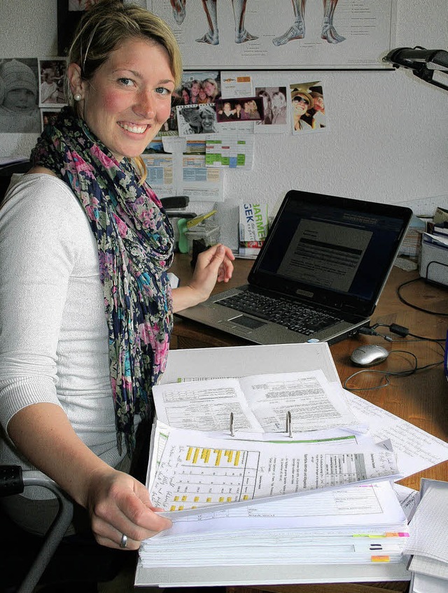 Amelie Steiert wertet Antworten zur Be...artener Gesundheitsstudie&#8220; aus.   | Foto: Dieter Maurer