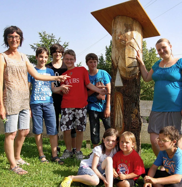 Die Kinder und Jugendlichen der Nordsc...werb mit. Sie baute ein Insektenhotel.  | Foto: Petra Wunderle