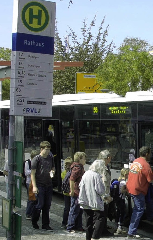 Nur noch die Linie 55 fhrt whrend der Sommerferien durchs Haltinger Oberdorf   | Foto: SENF